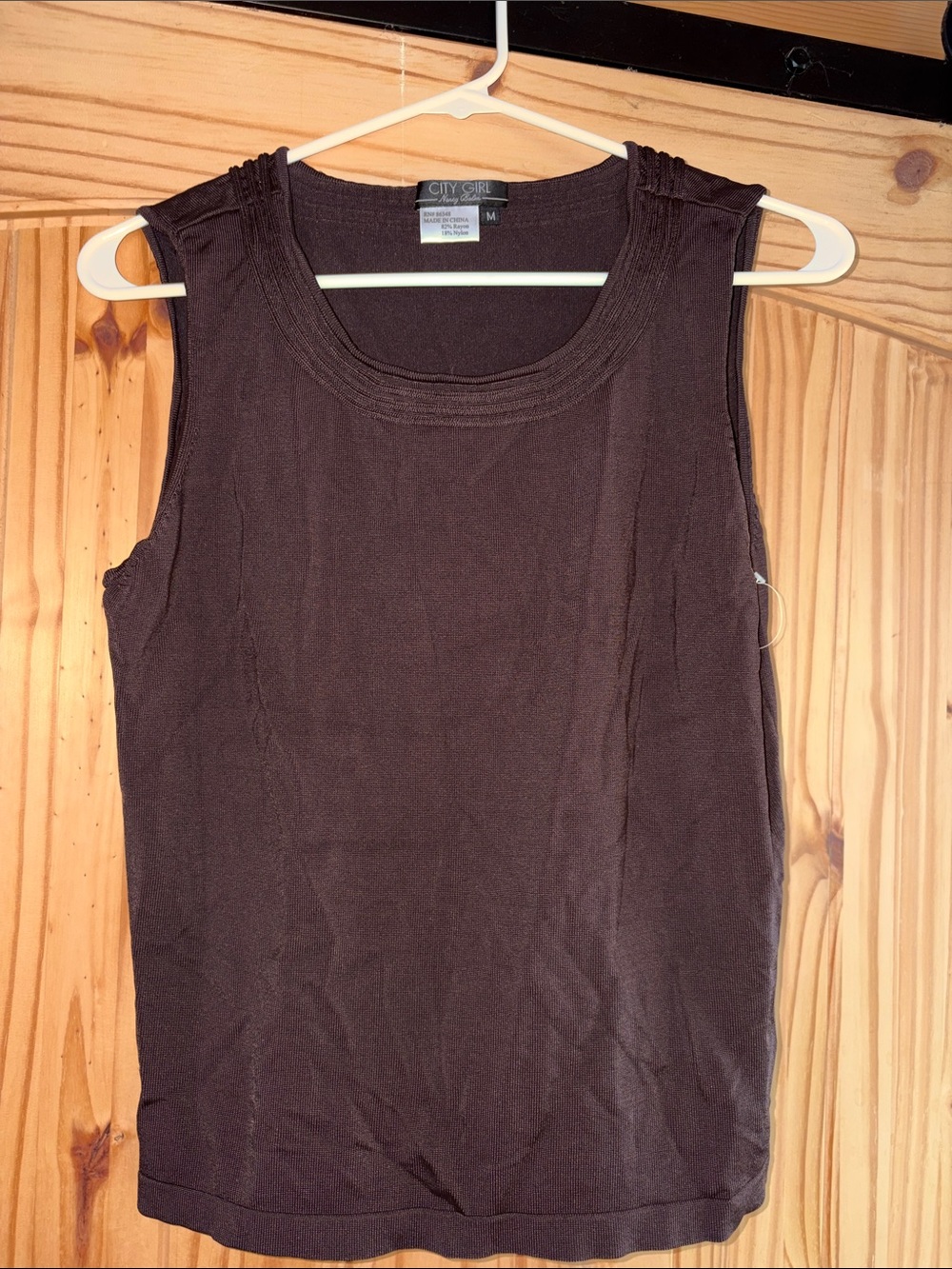 City Girl Brown Scoop Neck Tank Top dark brown